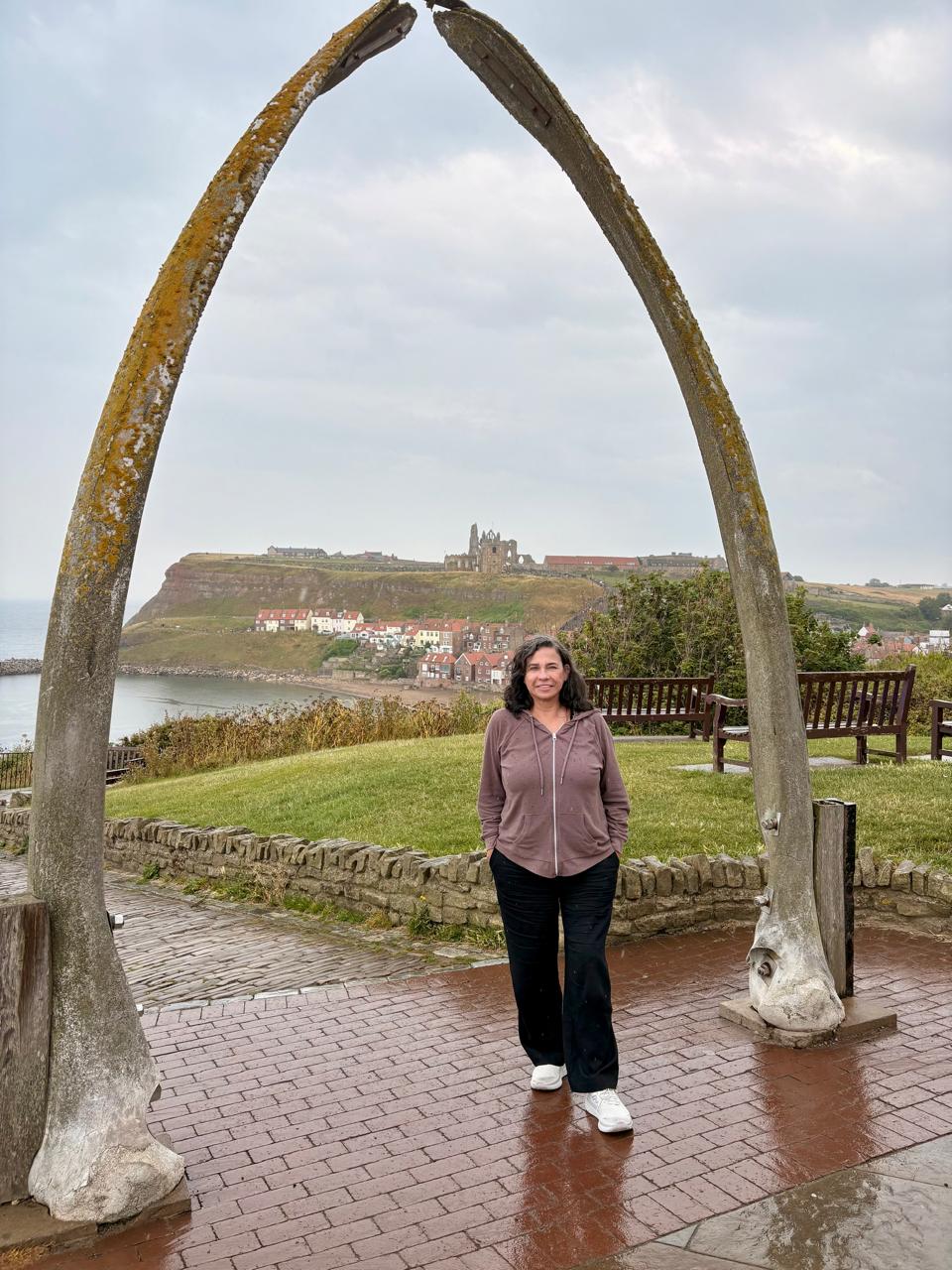 whale bone arch, whitby, north yorkshire england, uk