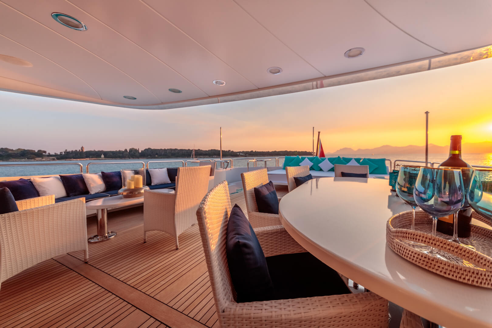 Yacht table area