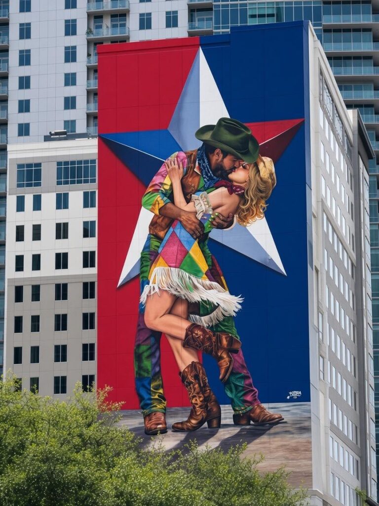 The Kiss Mural in Houston Texas